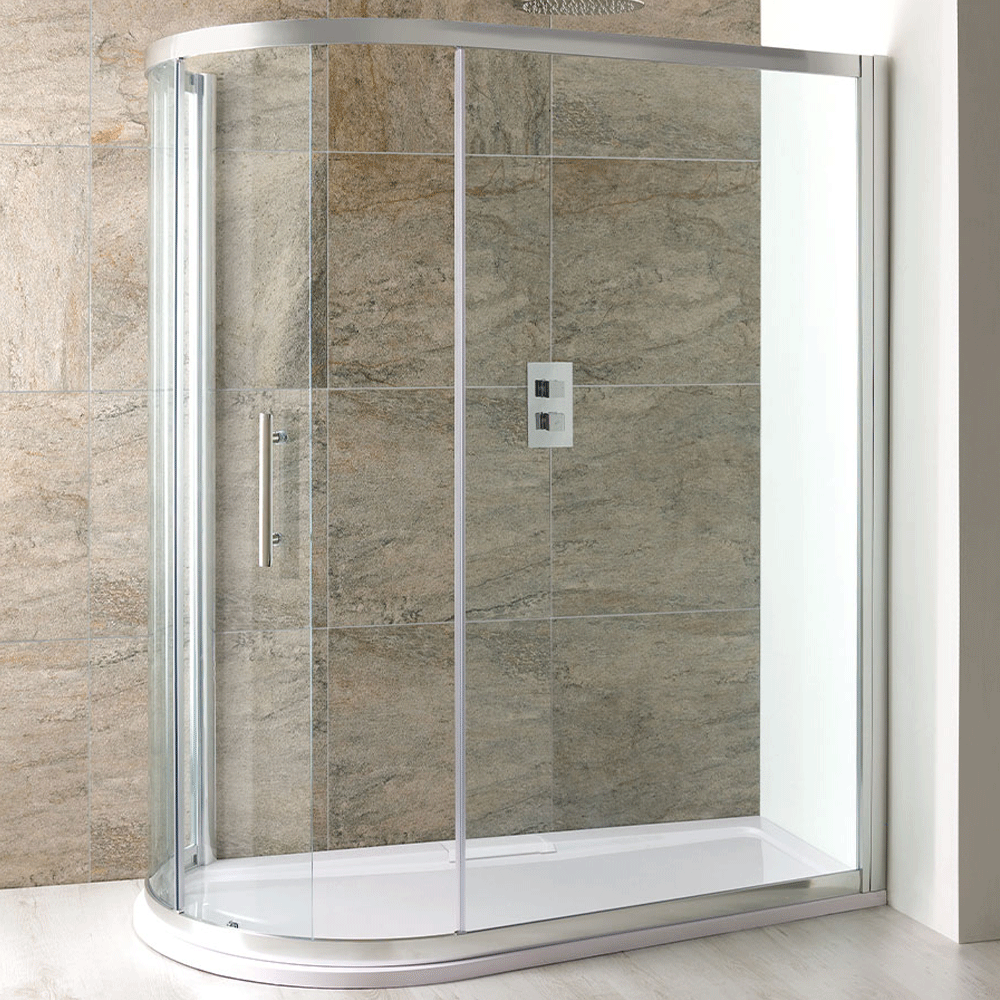 Eastbrook Volente Spacesaver Offset Quadrant Shower Enclosure 1200mmx880 700mm 6mm Tempered Glass