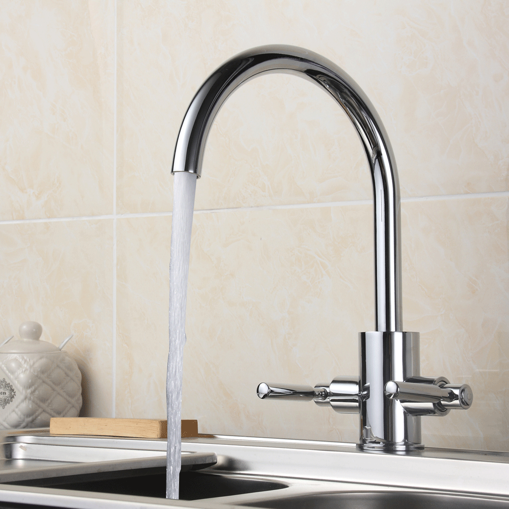 Jtp Newbury Mono Kitchen Sink Mixer Tap With Swivel Spout-dual Handle 