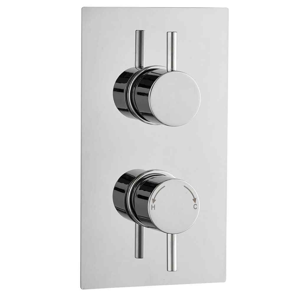 Kartell Plan Dual Concealed Thermostatic Shower Valve and Diverter-Chrome