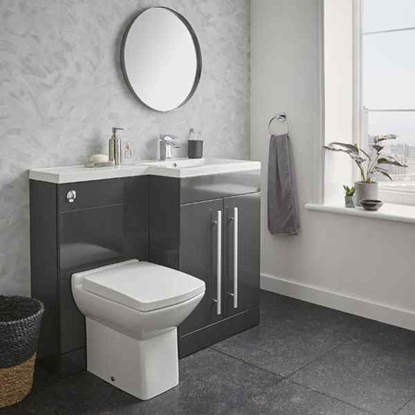 Kartell Matrix WC Unit 500mm Wide-Storm Grey Gloss